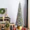 Glitzhome® 9ft Pre-Lit Frosted Cashmere Pencil Pine Artificial Christmas Tree, Multicolor LED Lights